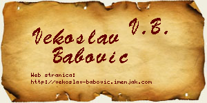 Vekoslav Babović vizit kartica